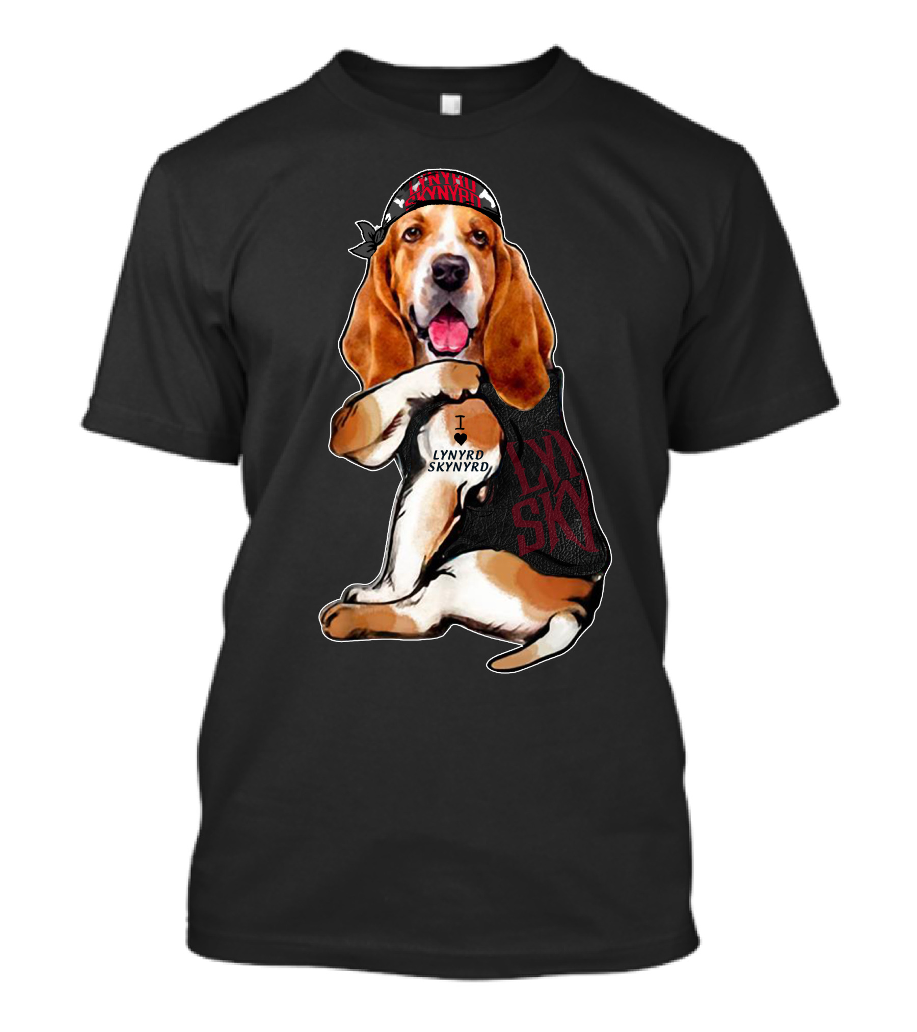 Lynyrd Skynyrd Bandana Basset Hound I Love Lynyrd Skynyrd T-Shirt