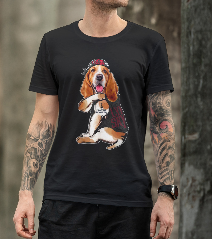 Lynyrd Skynyrd Bandana Basset Hound I Love Lynyrd Skynyrd T-Shirt
