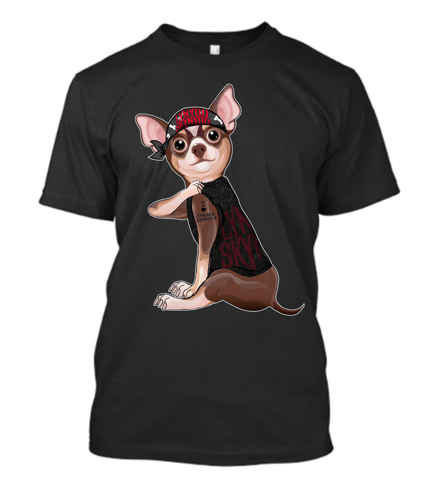 Lynyrd Skynyrd Bandana Tattoo Chihuahua T-Shirt