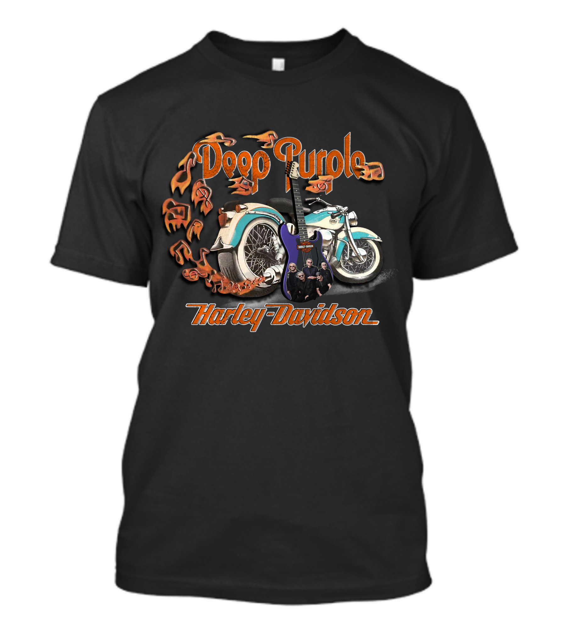 Deep Purple Harley Davidson Motorcycle Guitar 20Hdm T-Shirt