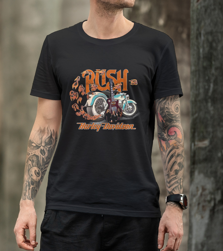 Rush Harley Davidson Motorcycle Guitar 20Hdm Classic Fusion T-Shirt