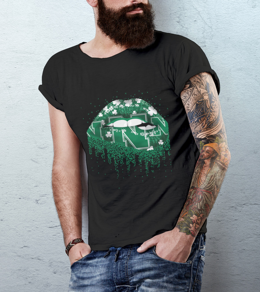 Nebraska Cornhuskers Green Lips Shamrock T-Shirt