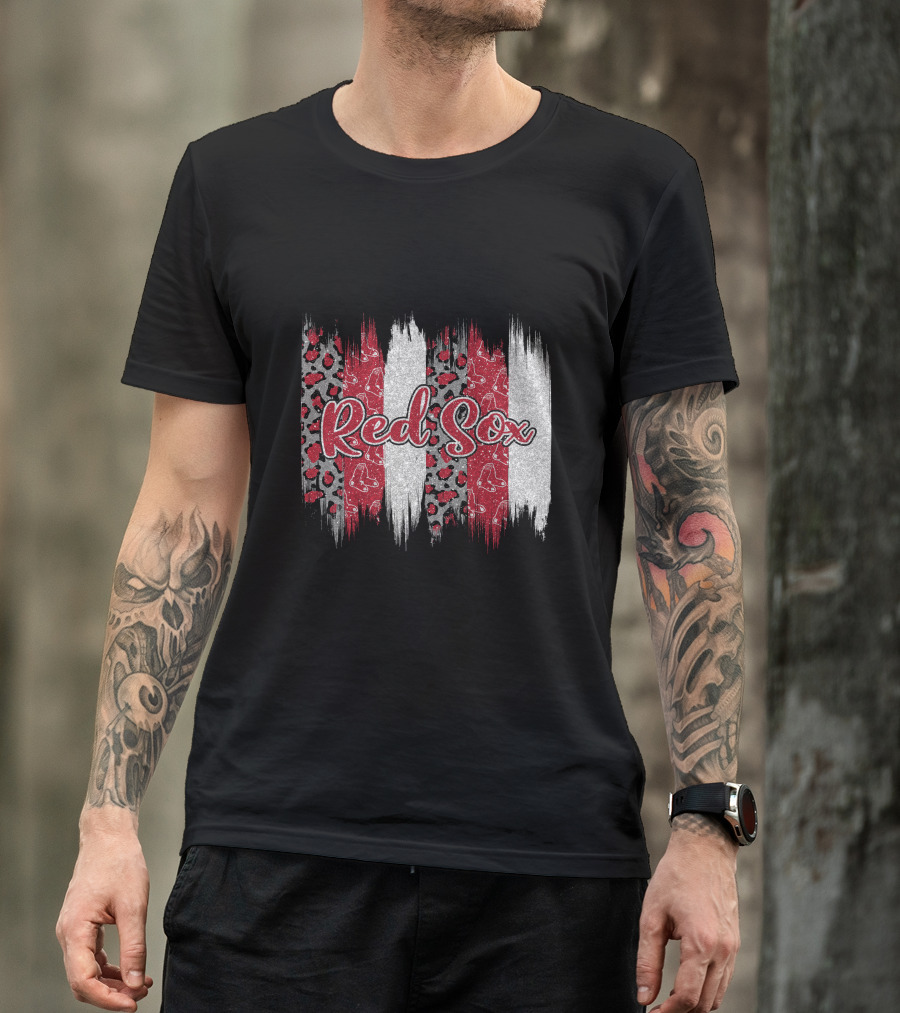 Red Sox Glitter Brushstroke T-Shirt