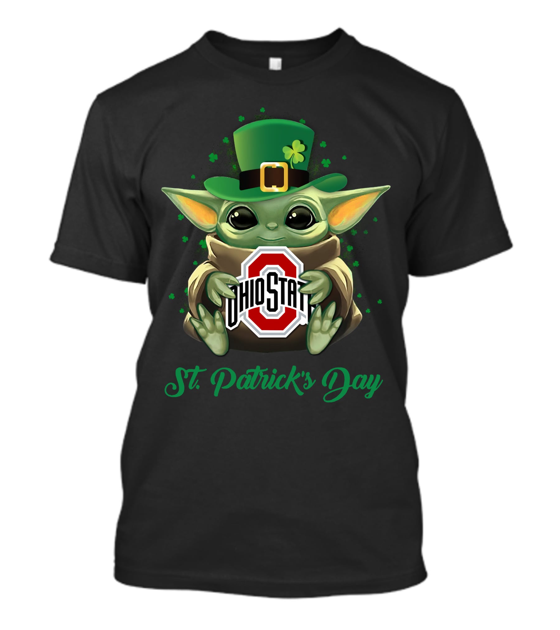 Ohio State Buckeyes Baby Yoda St. Patrick's Day T-Shirt