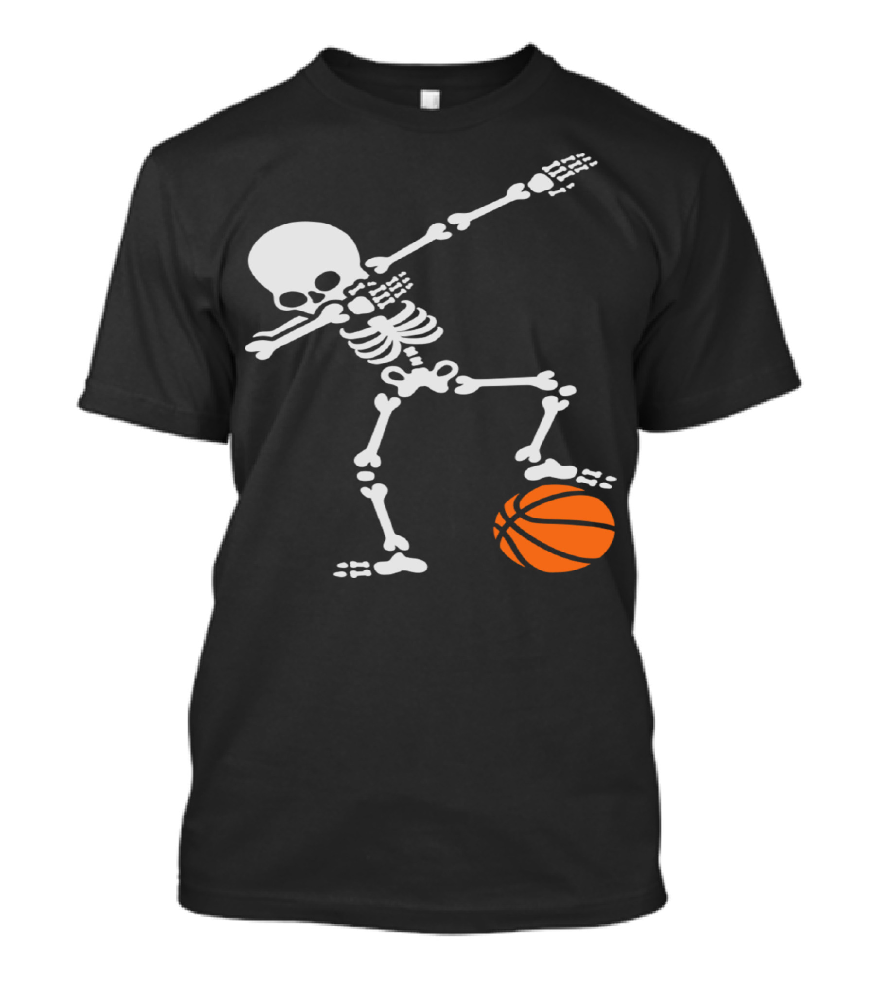 Dabbing Skeleton Holding Football And Basketball T-Shirt