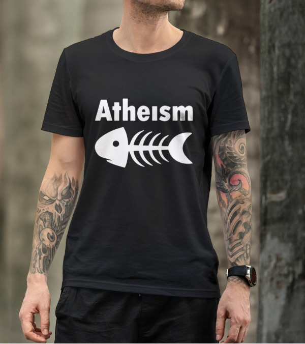 Atheism Fish Skeleton Mens Funny Atheist T-Shirt