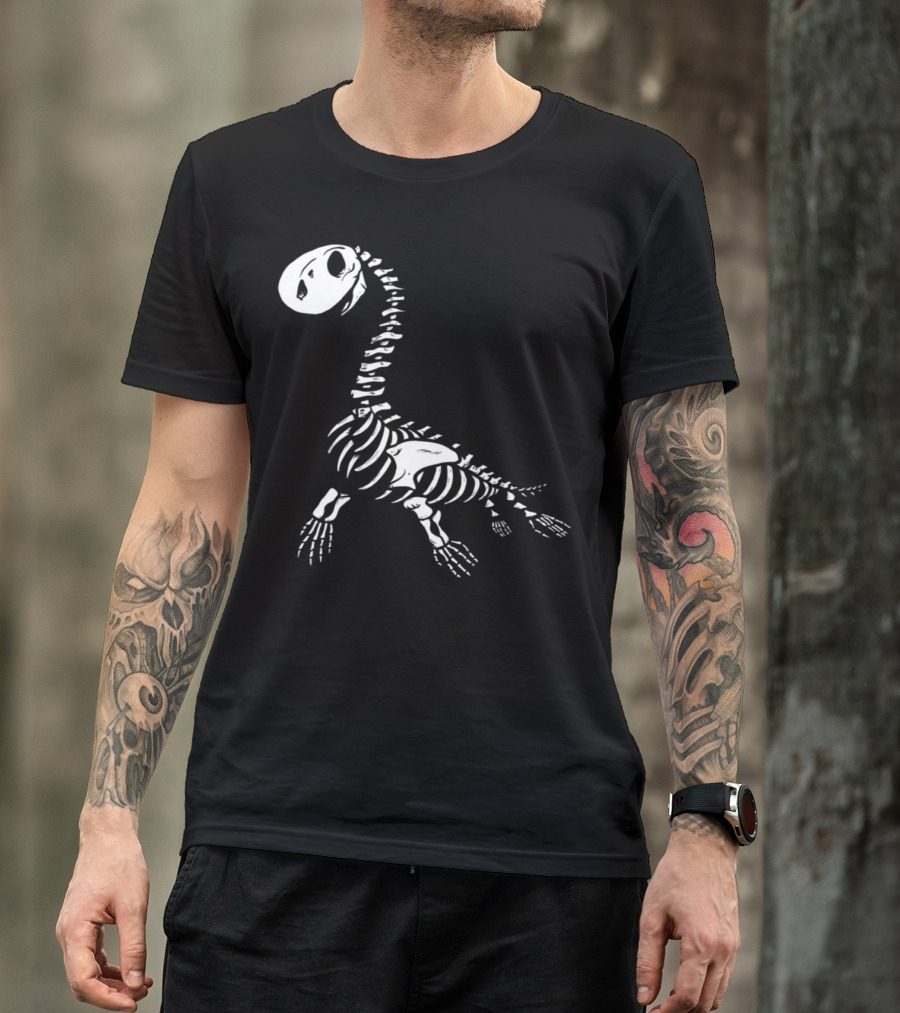 Fossil Nessie Skeleton Design Loch Ness Monster Inspiration T-Shirt