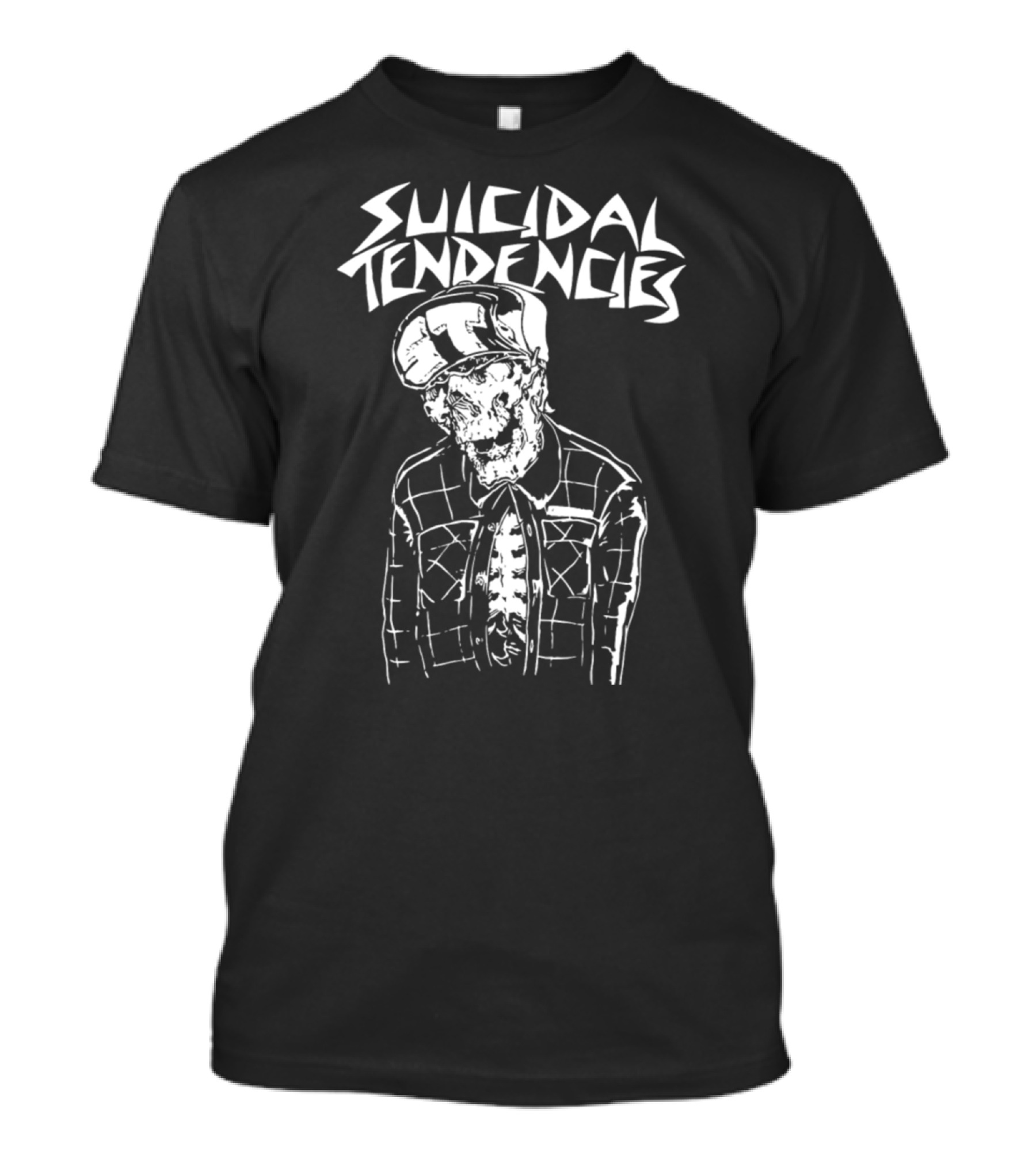 Suicidal Tendencies Skeleton With Bandana And Plaid T-Shirt