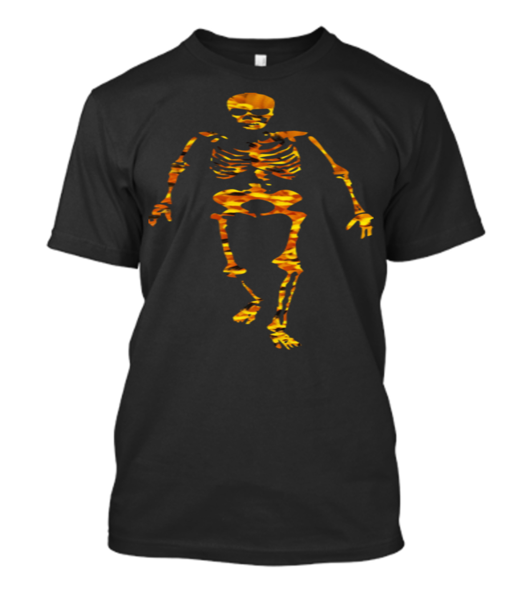 ArtTS Collage Art SKELETON Orgz Golden Tiger纹路 T-Shirt