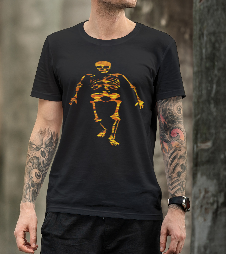 ArtTS Collage Art SKELETON Orgz Golden Tiger纹路 T-Shirt