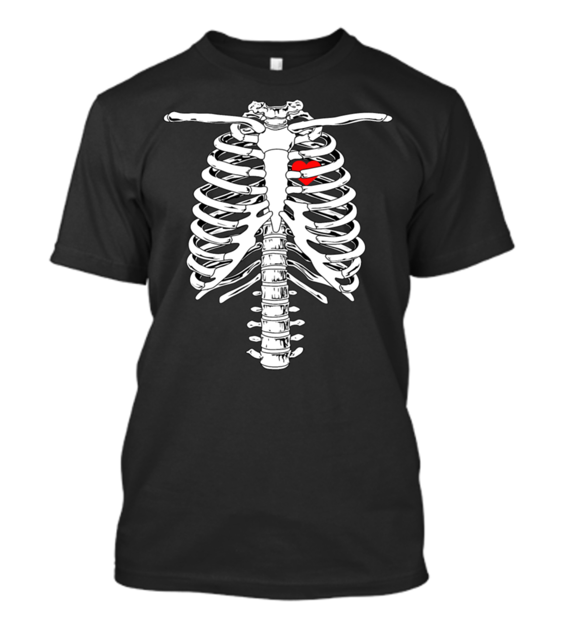 Skeleton Heart Halloween Costume Ribcage Rack N Bone T-Shirt