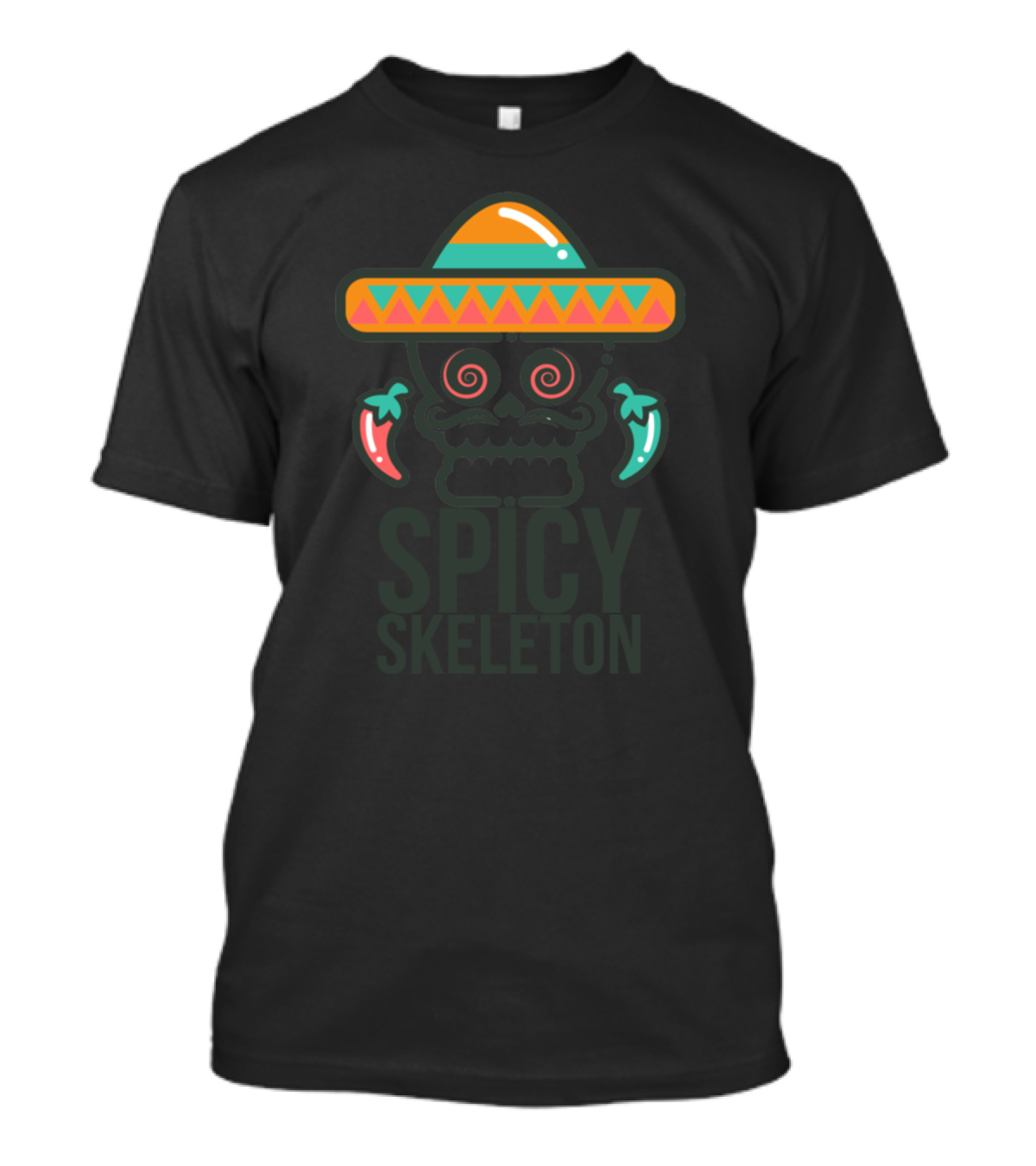 Spicy Skeleton Sombrero Chili Skull Mexico T-Shirt