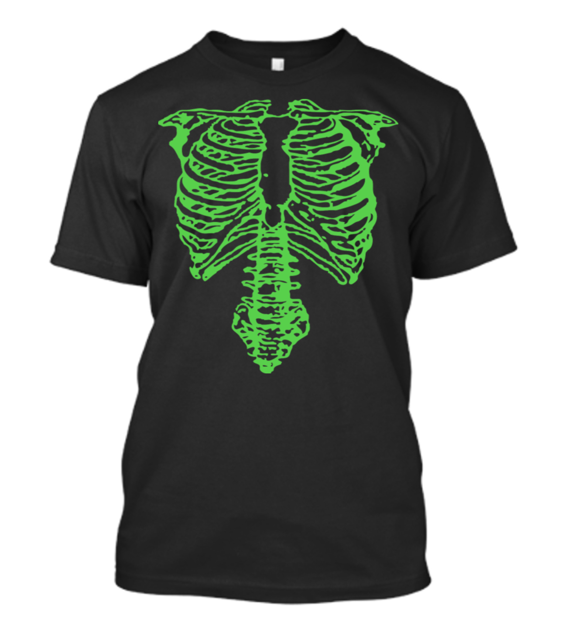 Nigel Tufnel Ribcage Skeleton Vibrant Neon Green T-Shirt