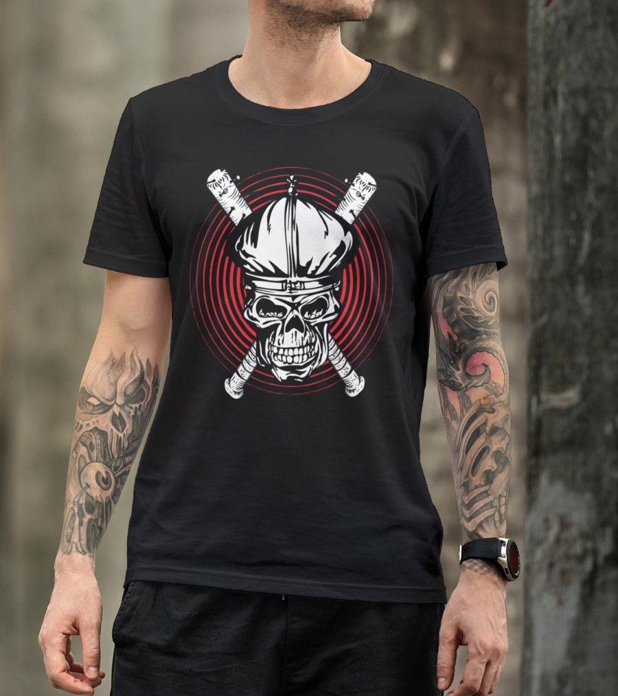 Pope Is Raider Skull With Baseball Bats T-Shirt