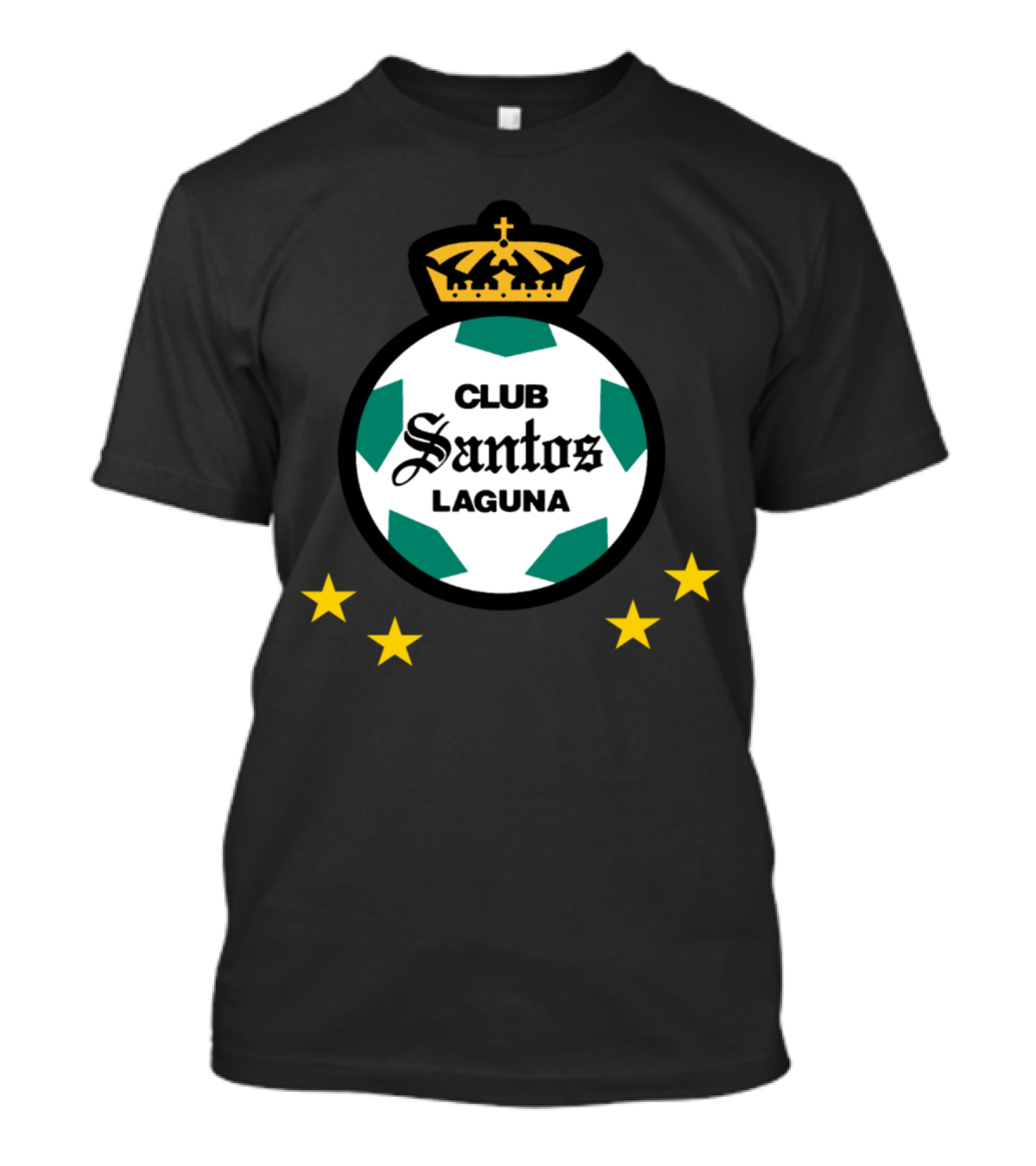 Club Santos Laguna Los Guerreros Liga MX Mexico Soccer Emblem With Five Stars T-Shirt