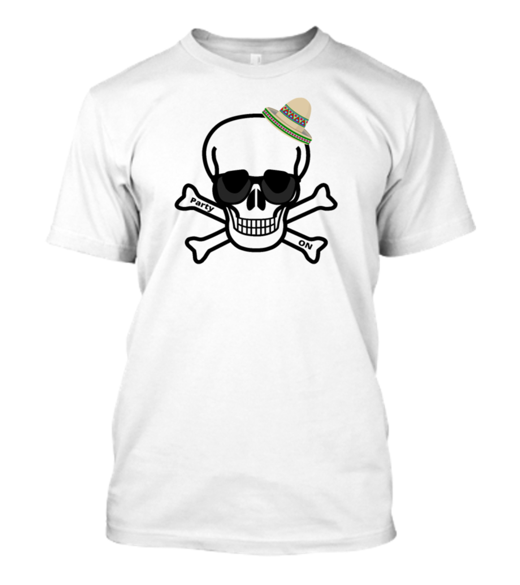 Party On Skull Sombrero T-Shirt