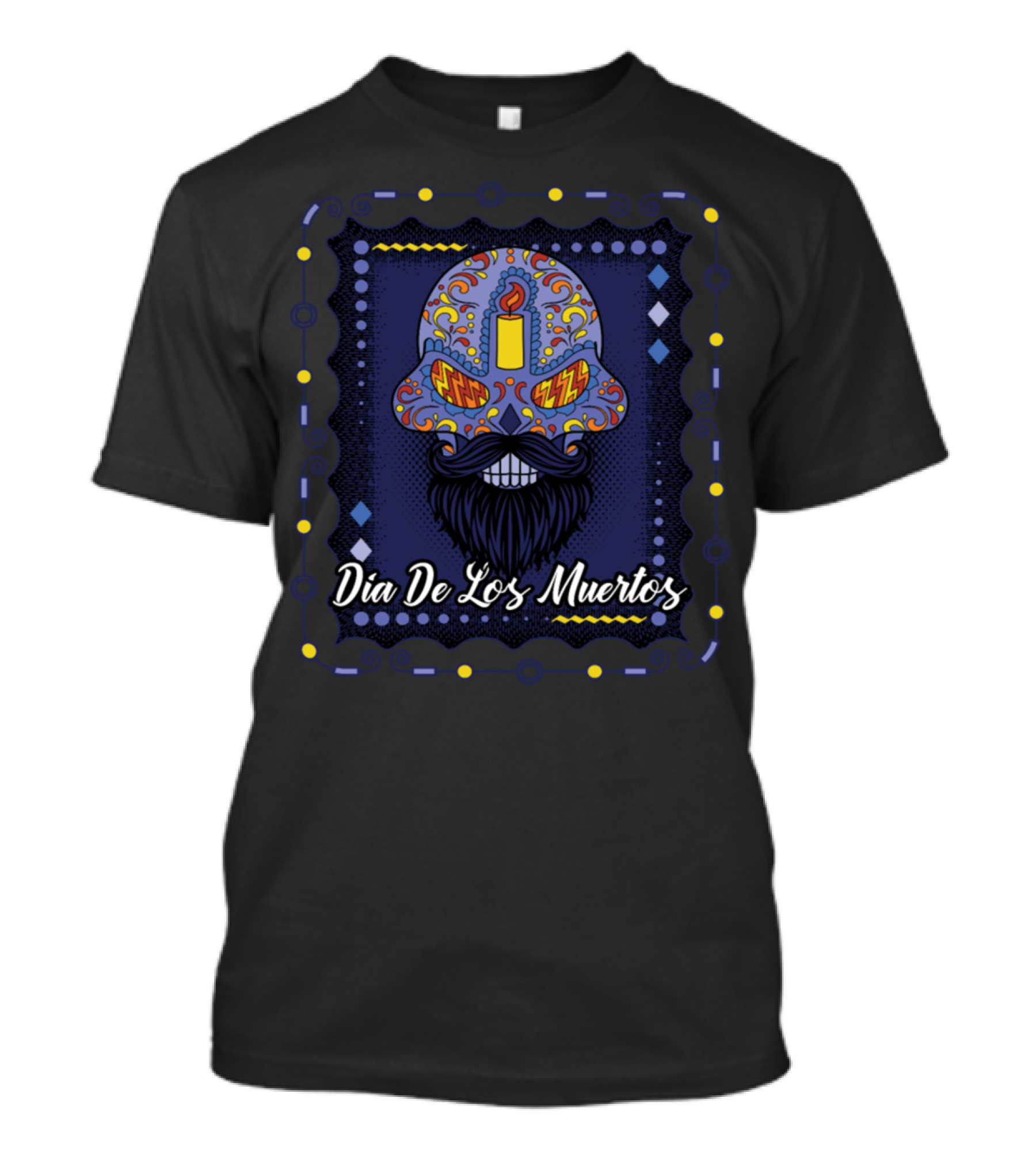 Dia De Los Muertos Sugar Skull Hipster Purple T-Shirt