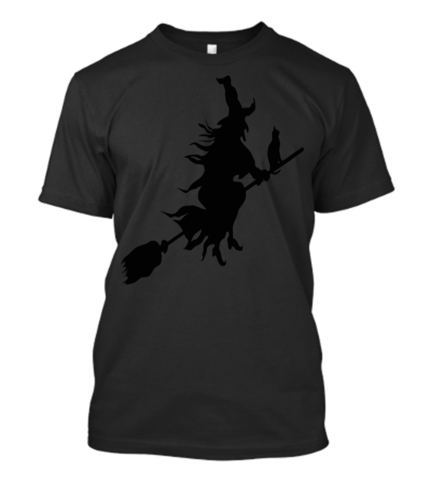 Witch With A Cat Riding On A Broomstick T-Shirt
