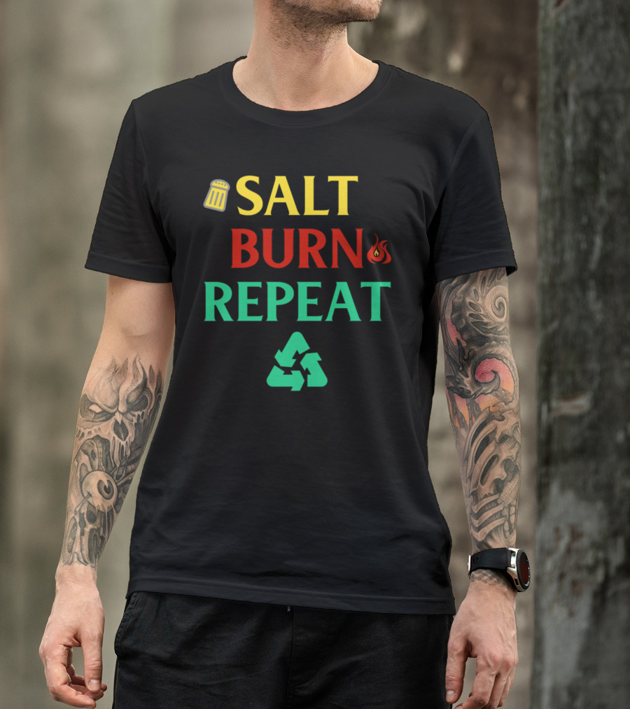 Salt Burn Repeat Ghost Hunting Recycling T-Shirt