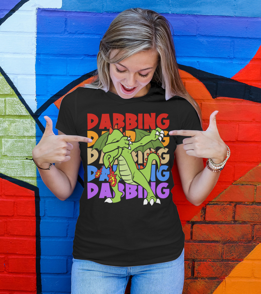Dabbing Dab Dragon Retro Vintage Pop T-Shirt