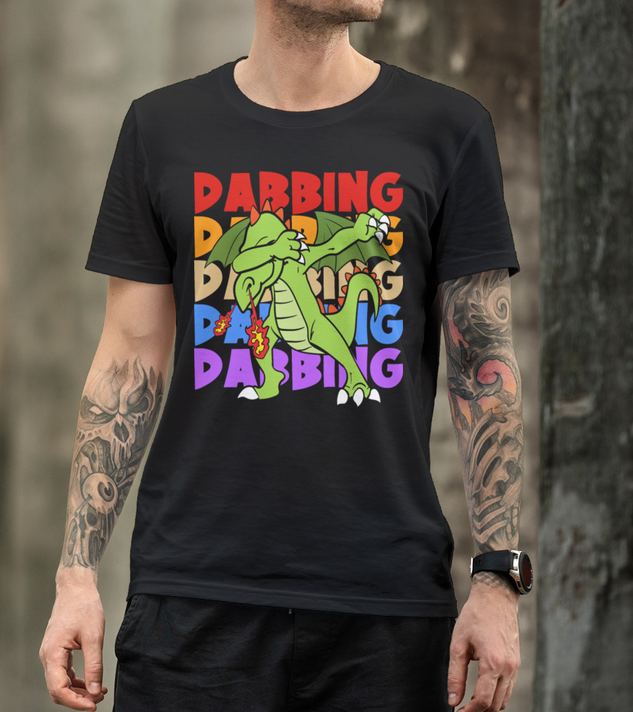 Dabbing Dab Dragon Retro Vintage Pop T-Shirt
