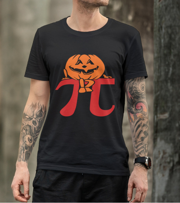 Pumpkin On Pi Symbol Halloween Math T-Shirt