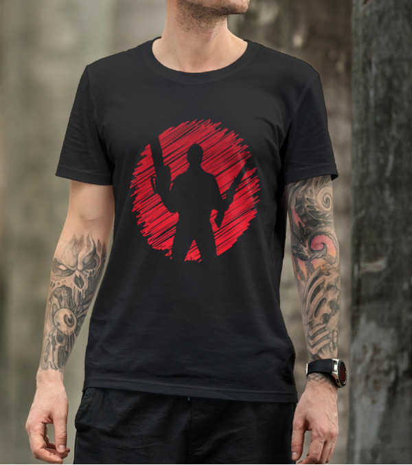 Evil Killer Silhouette Red Circle T-Shirt