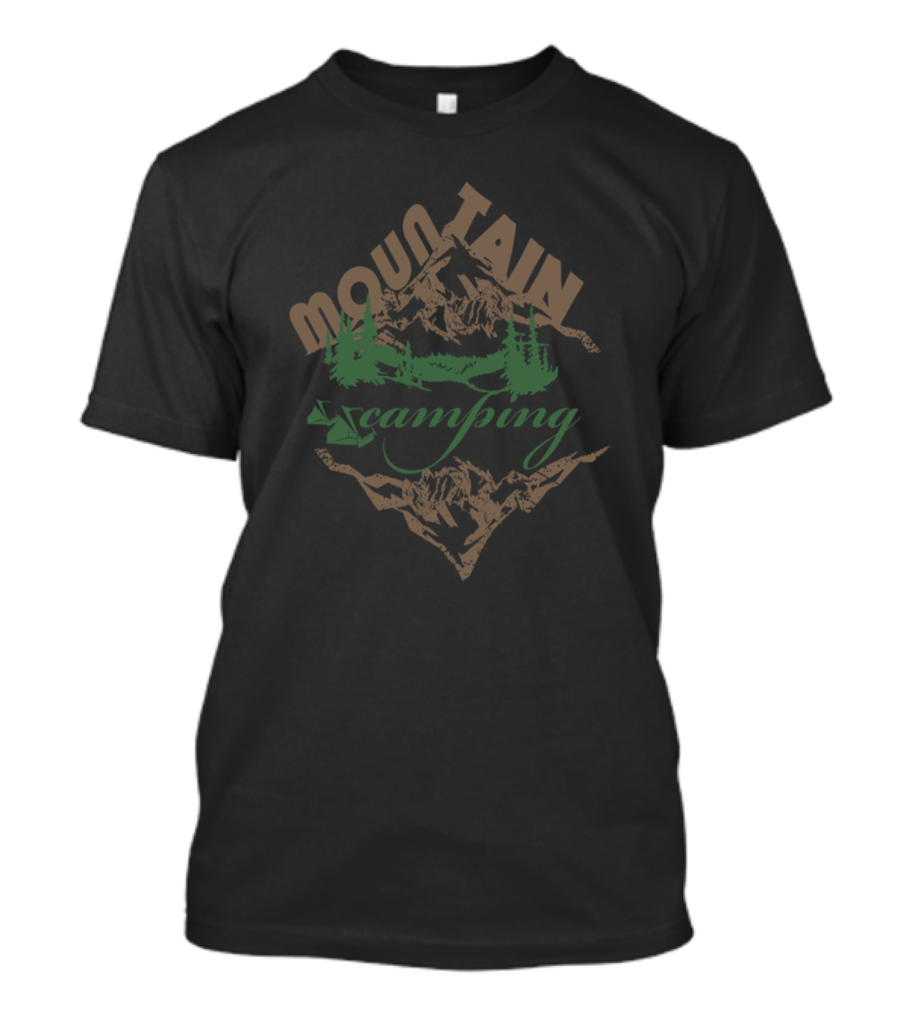 Mountain Adventure Camping With Scenic Tree And Tent Graphics T-Shirt