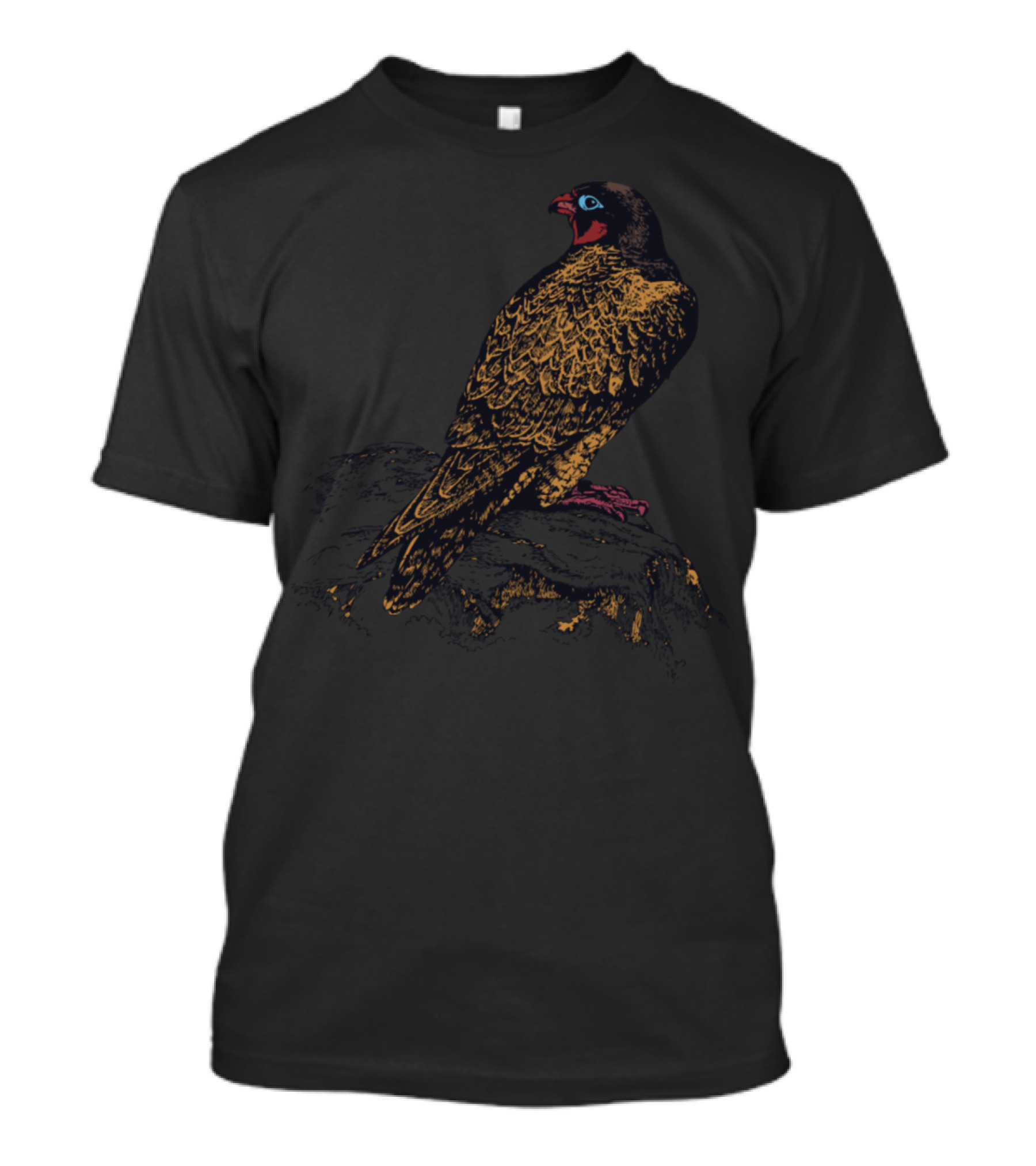 Bird Perched On Mountain Top With Detailed Feather T-Shirt