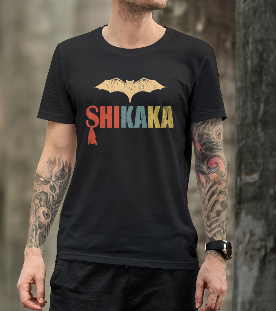 SHIKAKA Bat Silhouette T-Shirt