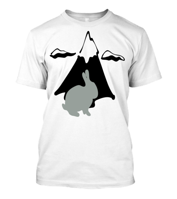 Rabbit Silhouette And Mountains Landscape T-Shirt