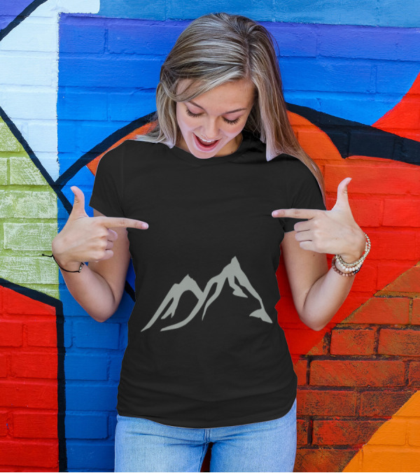 Running Silhouette On Mountain Peaks Adventure T-Shirt