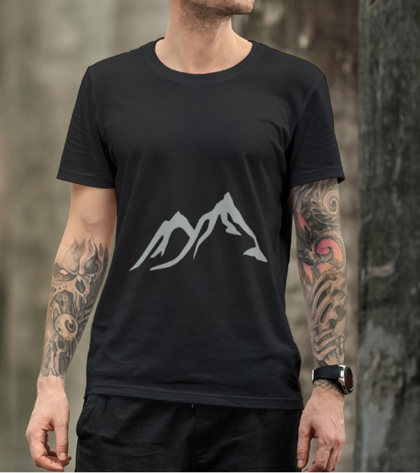 Running Silhouette On Mountain Peaks Adventure T-Shirt