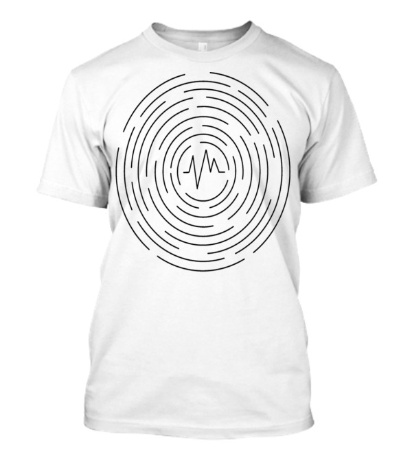 Circle With Mountains Wave Line T-Shirt