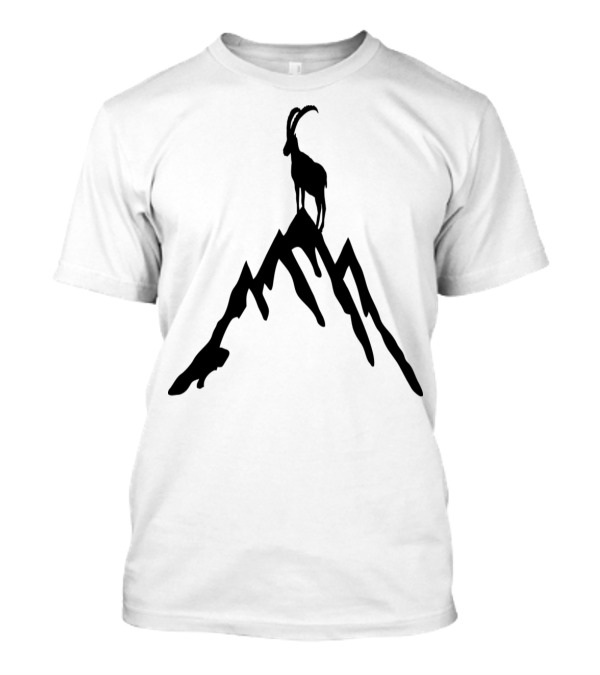 Ibex Silhouette On Mountain Peak T-Shirt