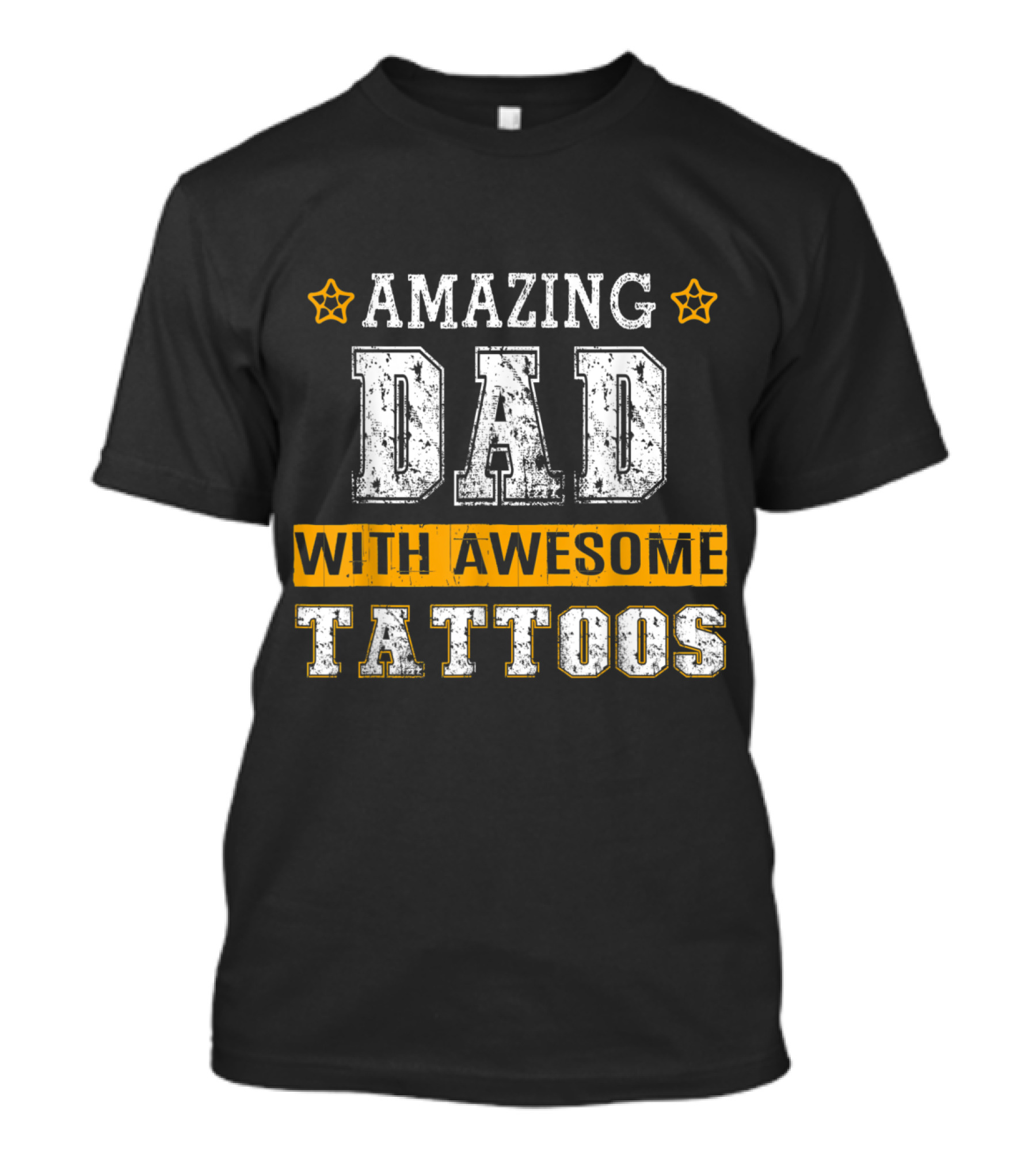 Amazing Dad With Awesome Tattoos Stars T-Shirt