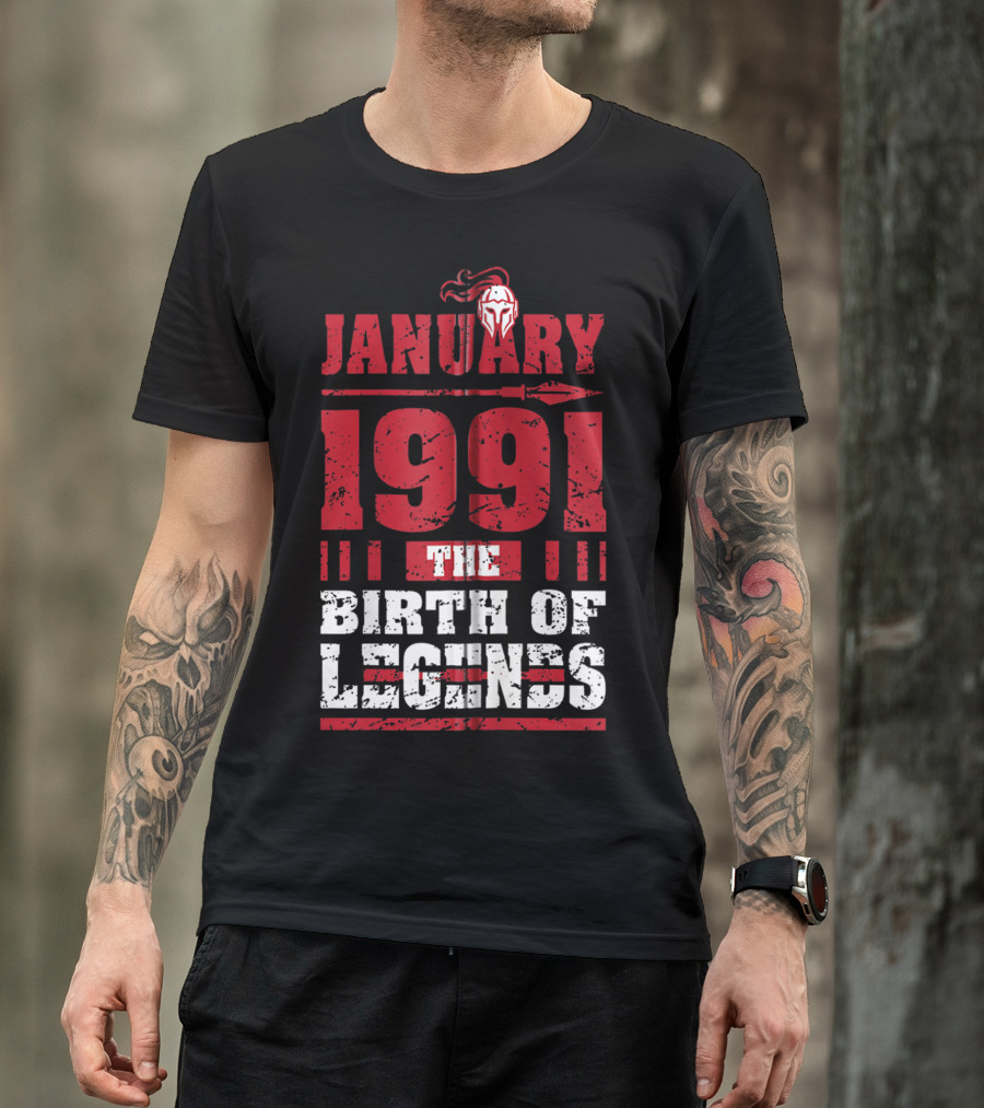 January 1991 The Birth Of Legends Helmet Emblem T-Shirt