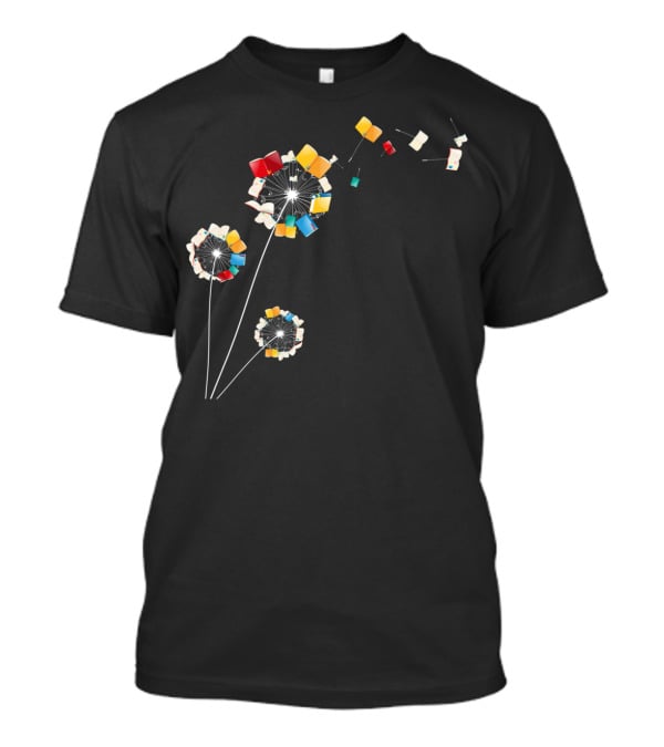 Book Flower Dandelion Funny Floral Bookworm Books As Dandelion Seeds T-Shirt