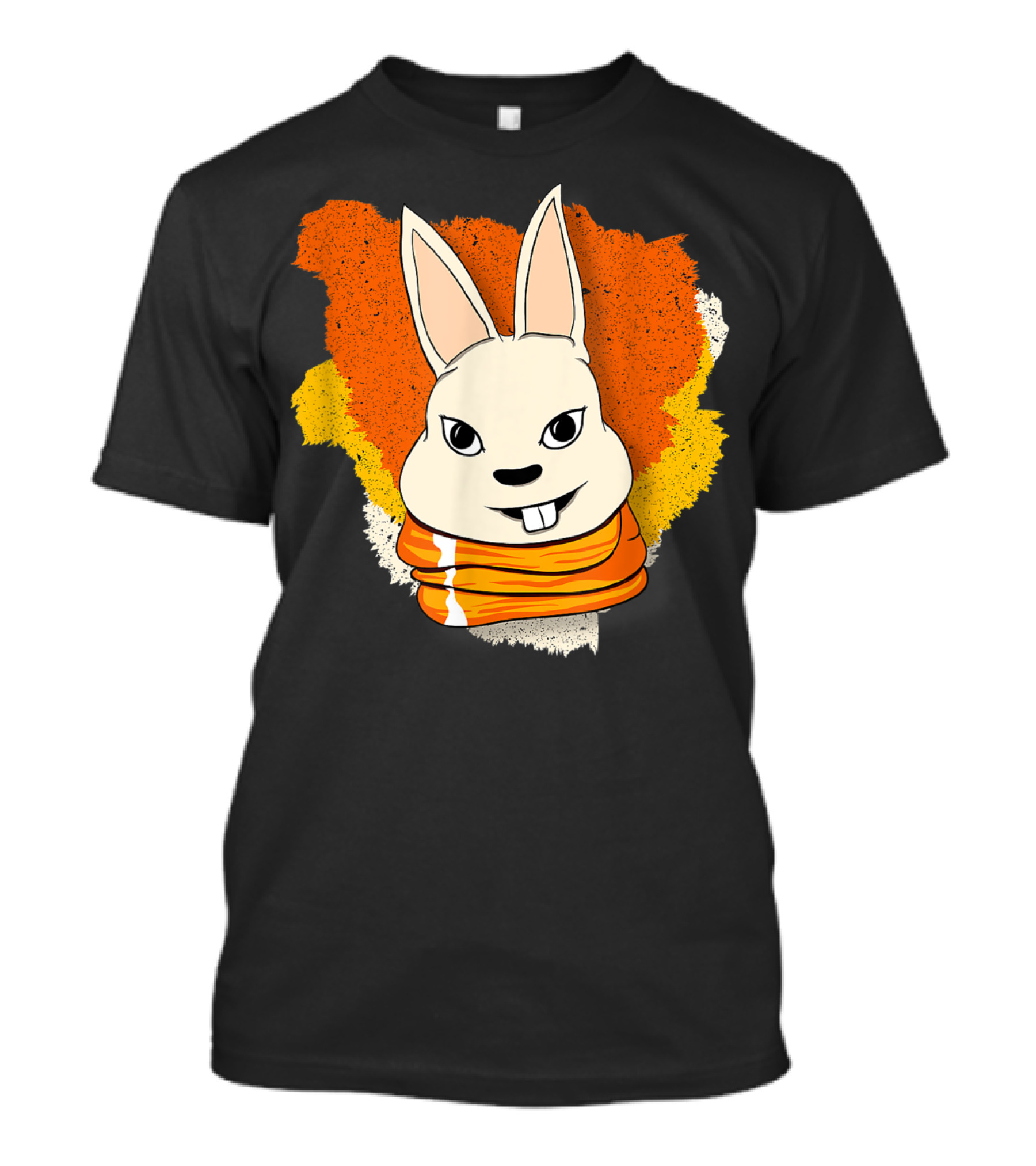 Bunny With Orange Yellow Scarf And Women For Easter T-Shirt