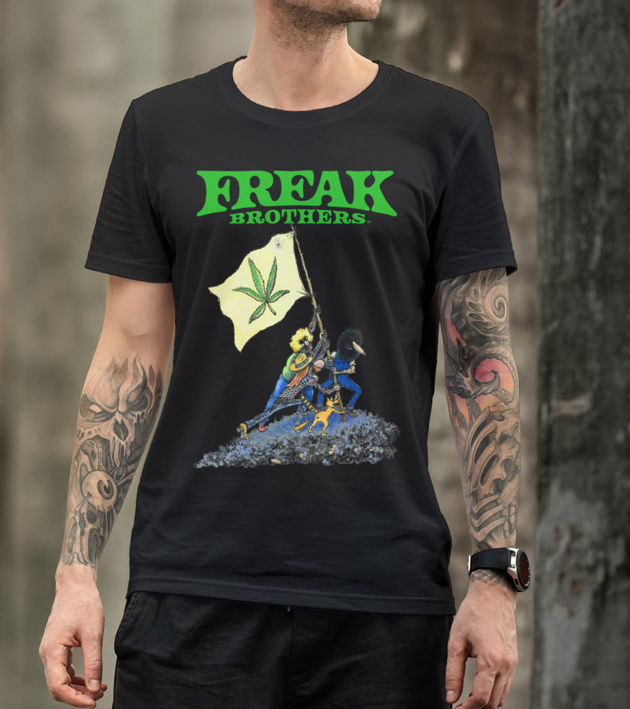 Freak Brothers Cannabis Flag Iconic Comic T-Shirt