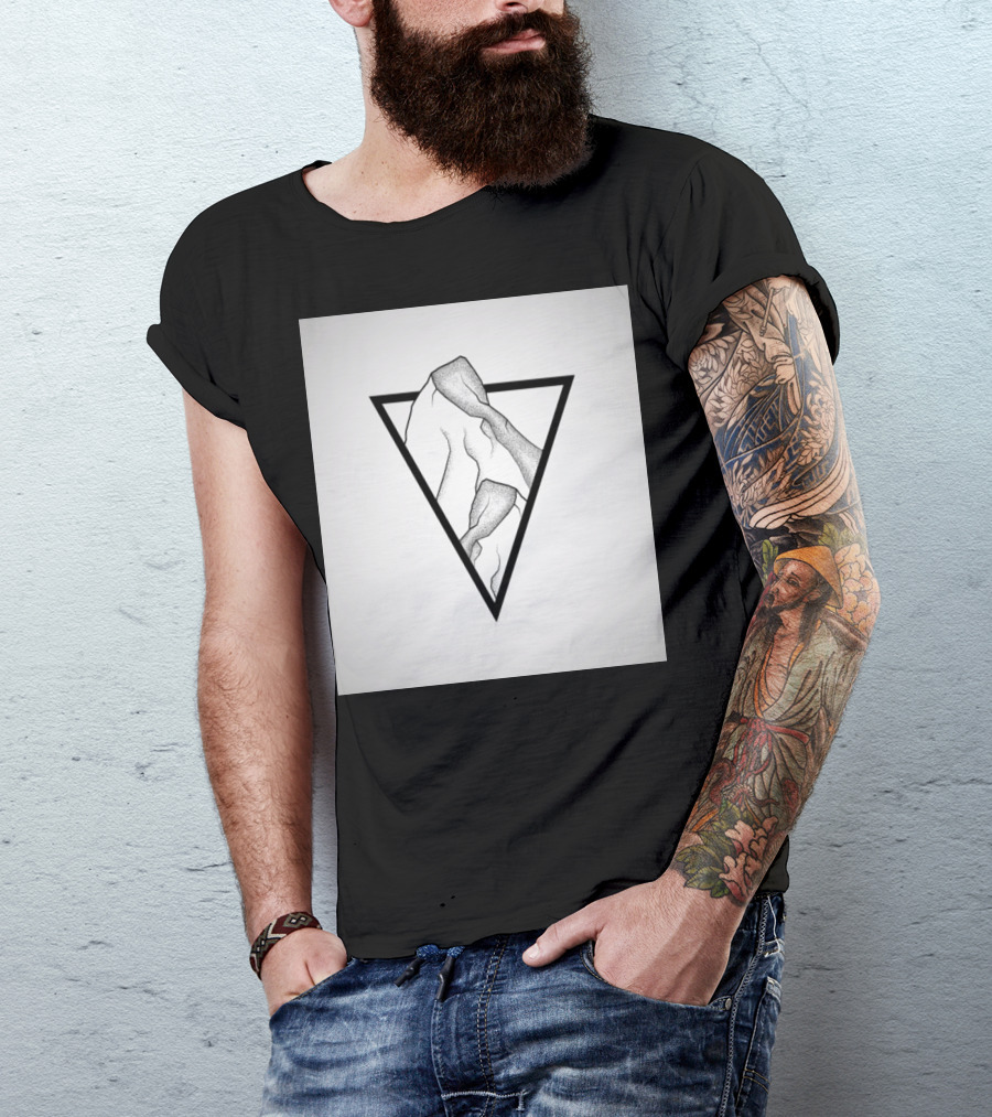 I Don't Know Who The Figure Is, But A Suitable Title Could Be Mountain Lover Geometric Triangle Rock Formations T-Shirt