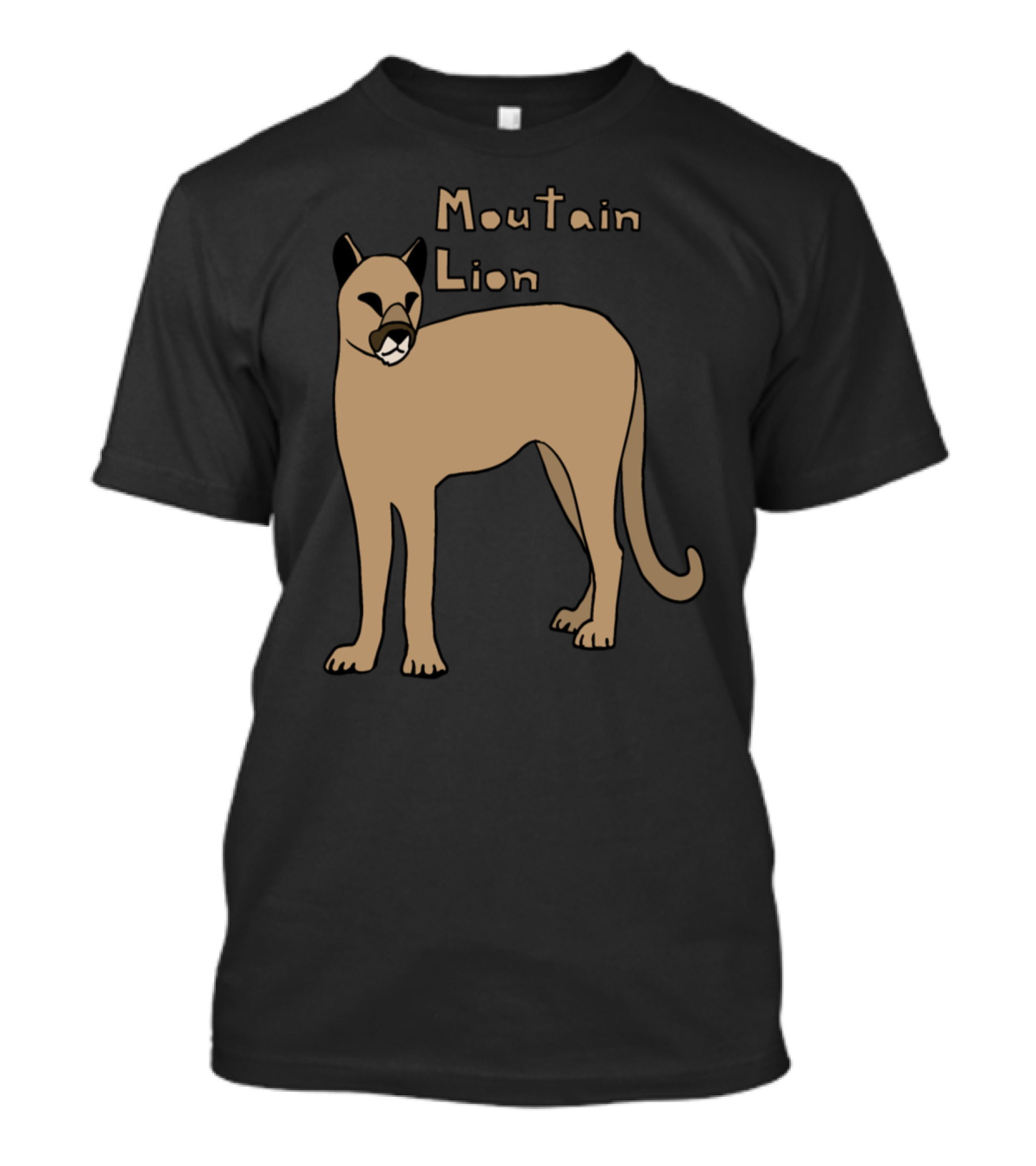 Moutain Lion Stylized Illustration With Text T-Shirt
