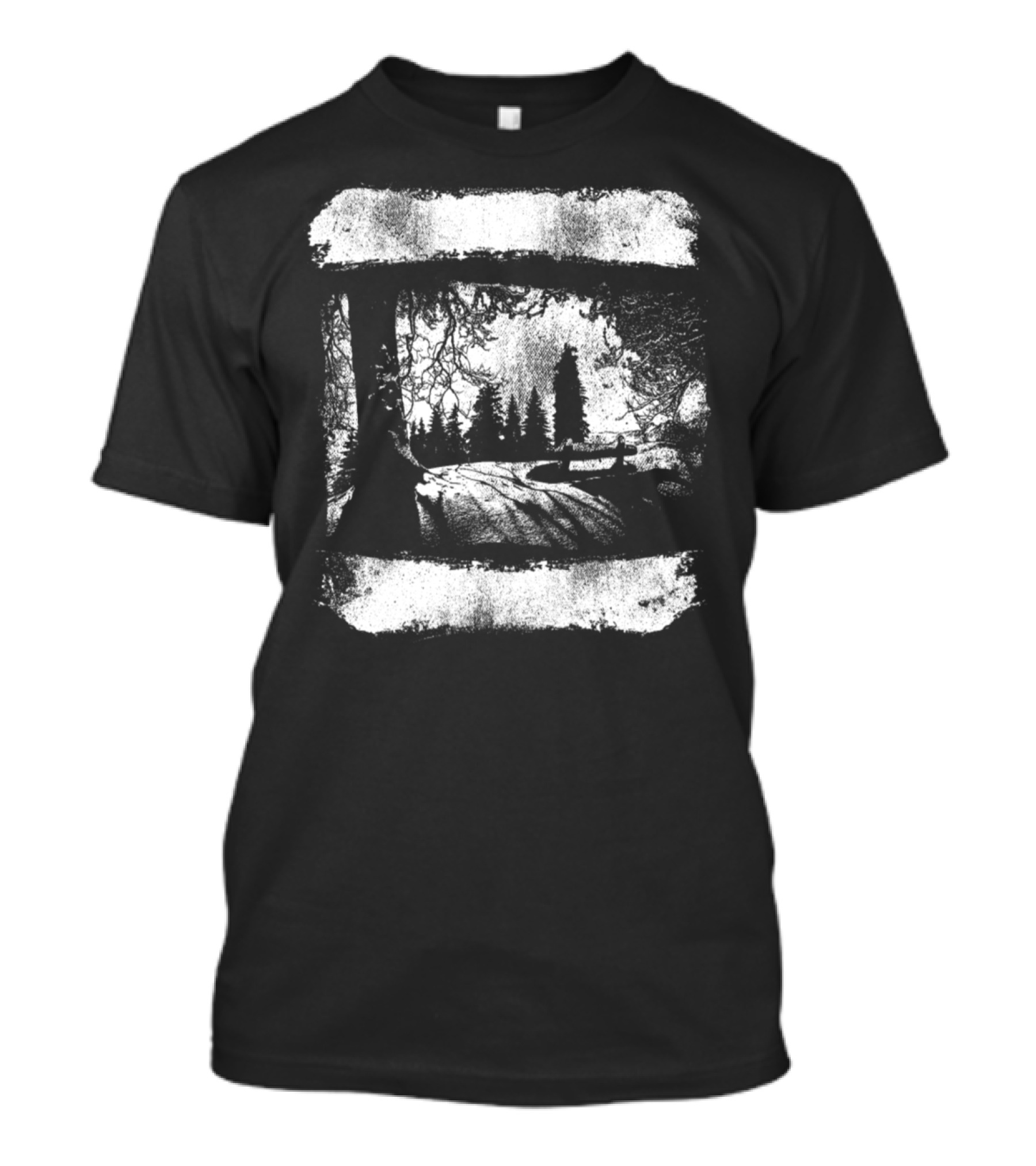 Winter Wilderness Scene With Snow-Covered Mountains And Pine Trees T-Shirt
