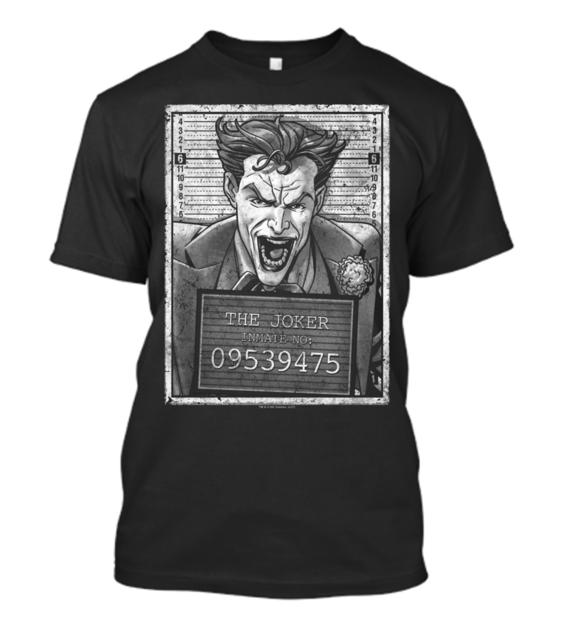 The Joker Mugshot Inmate 09539475 Batman T-Shirt