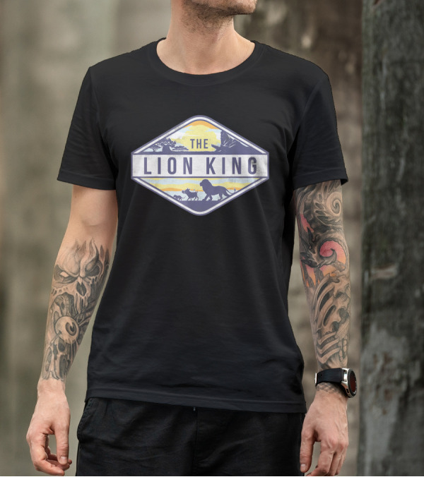 The Lion King Vintage Emblem Silhouette Savannah Scene T-Shirt