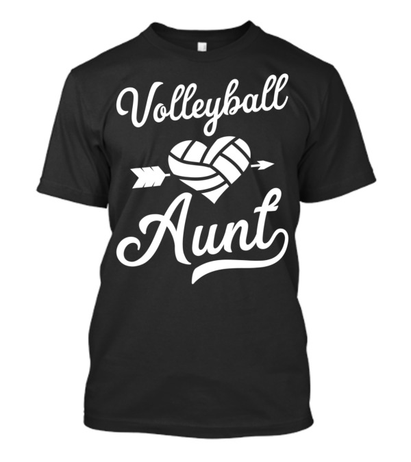 Volleyball Aunt Heart Arrow Sports Family Gift T-Shirt