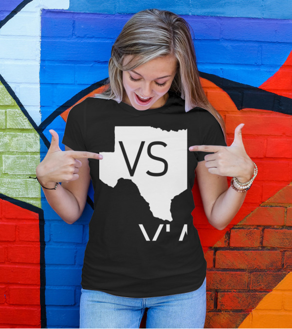 Houston Vs All Y'all Texas Foo State Outline T-Shirt