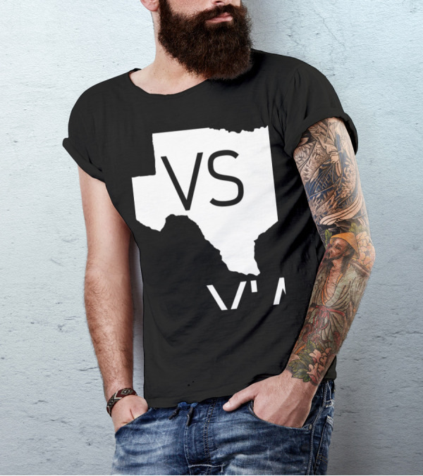 Houston Vs All Y'all Texas Foo State Outline T-Shirt