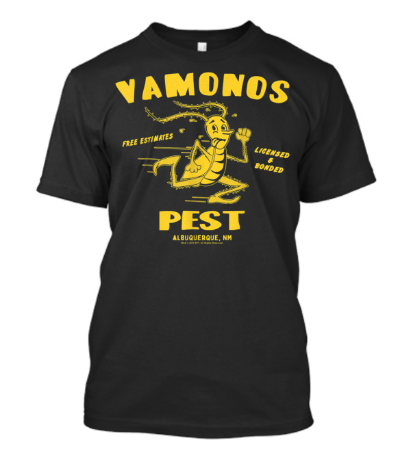 Vamonos Pest Free Estimates Licensed Bonded Albuquerque NM Breaking Bad Yellow Insect T-Shirt