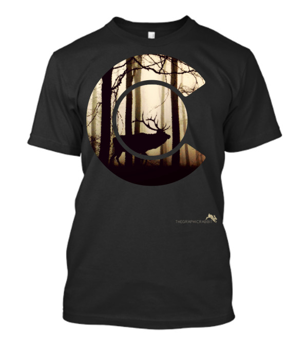 Colorado C Elk Silhouette Forest By THEGRAPHICRABBIT T-Shirt